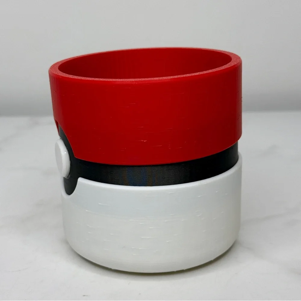 Pokeball Inspired 3D Printed Planter - Succulent Pot - Gamer Desk Decor Gift 4” - Picture 4 of 11